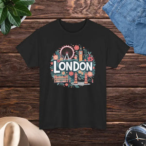 T-shirt - London City Tee - Heavy Cotton Unisex Urban Style - Dipaliz Black / s