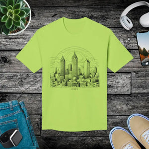 Atlanta City Skyline T-shirt Stylish Unisex Trendy Tee - Dipaliz - Lime Green / s - T-shirts