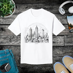 Atlanta City Skyline T-shirt Stylish Unisex Trendy Tee - Dipaliz - White / s - T-shirts