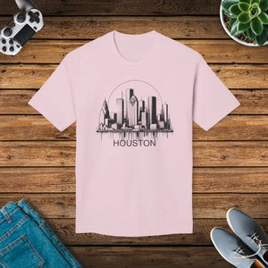Houston Skyline Tee - Premium Cotton Women’s Fashion Shirt - Dipaliz - Pink / s - T-shirts