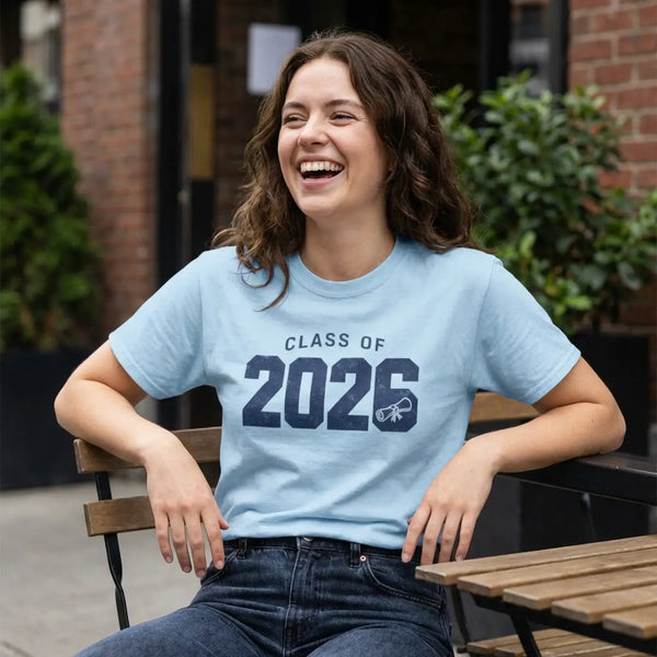 Class of 2026 Navy Retro Tee - Collegiate Cotton - Dipaliz - Light Blue / s - T-shirt