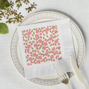 White Coined Napkins - Elegant Paper Party Decor - Dipaliz - Napkin Rings