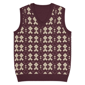 Classic Argyle Check Knit V-neck Vest - Lightweight Throwback - Dipaliz - 2xl - Vests