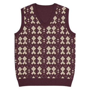 Classic Argyle Check Knit V-neck Vest - Lightweight Throwback - Dipaliz - 2xs - Vests
