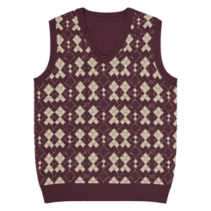 Classic Argyle Check Knit V-neck Vest - Lightweight Throwback - Dipaliz - 3xs - Vests