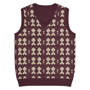 Classic Argyle Check Knit V-neck Vest - Lightweight Throwback - Dipaliz - m - Vests