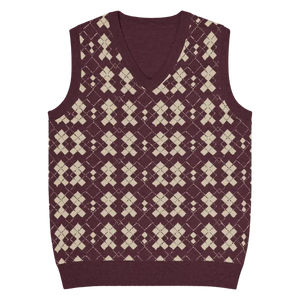 Classic Argyle Check Knit V-neck Vest - Lightweight Throwback - Dipaliz - Xl - Vests