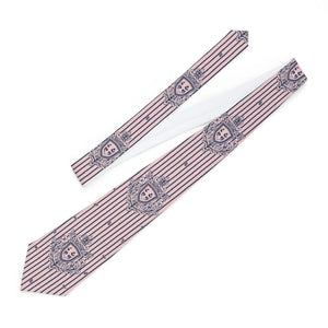 Vintage Crest Stripe Necktie - Navy School Emblem - Dipaliz - Neckties