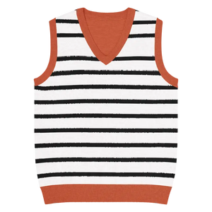 Classic Stripes Knit V-neck Vest - Retro Women’s Fashion - Dipaliz - 2xs - Vests
