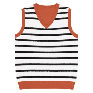 Classic Stripes Knit V-neck Vest - Retro Women’s Fashion - Dipaliz - 3xl - Vests