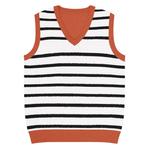 Classic Stripes Knit V-neck Vest - Retro Women’s Fashion - Dipaliz - 3xs - Vests