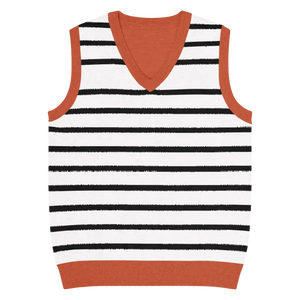 Classic Stripes Knit V-neck Vest - Retro Women’s Fashion - Dipaliz - s - Vests
