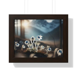 Poster - Snowdrop Flowers Gallery Canvas Wraps Framed Print - Dipaliz 14″ x 11″ / Walnut