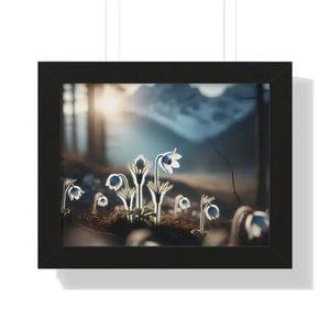 Poster - Snowdrop Flowers Gallery Canvas Wraps Framed Print - Dipaliz 14″ x 11″ / Black