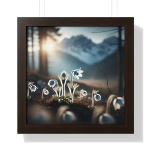 Poster - Snowdrop Flowers Gallery Canvas Wraps Framed Print - Dipaliz 16″ x / Walnut