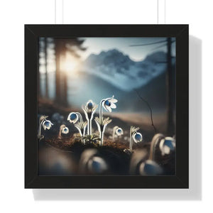 Poster - Snowdrop Flowers Gallery Canvas Wraps Framed Print - Dipaliz 16″ x / Black