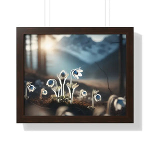 Poster - Snowdrop Flowers Gallery Canvas Wraps Framed Print - Dipaliz 20’’ x 16’’ / Walnut