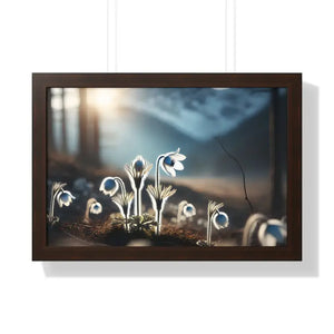 Poster - Snowdrop Flowers Gallery Canvas Wraps Framed Print - Dipaliz 24″ x 16″ / Walnut