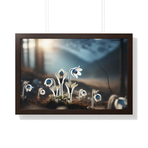 Poster - Snowdrop Flowers Gallery Canvas Wraps Framed Print - Dipaliz 30’’ x 20’’ / Walnut