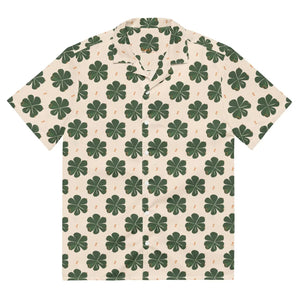Eco Friendly Unisex Button Shirt - Clover Leaf St Patricks Day - Dipaliz - Shirts