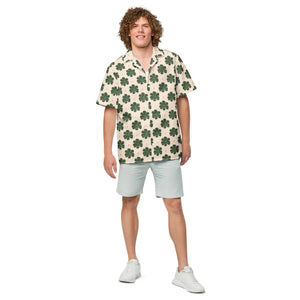 Eco Friendly Unisex Button Shirt - Clover Leaf St Patricks Day - Dipaliz - Shirts