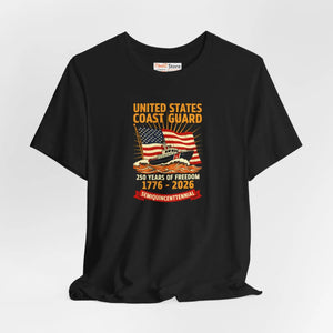 Coast Guard 250th Anniversary Tee, United States 1776–2026 Patriotic T‑shirt - T-shirts - s