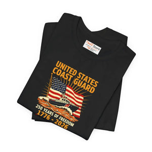 Coast Guard 250th Anniversary Tee, United States 1776–2026 Patriotic T‑shirt - T-shirts - s