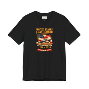 Coast Guard 250th Anniversary Tee, United States 1776–2026 Patriotic T‑shirt - T-shirts - s