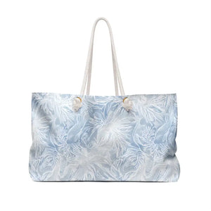 Bags - Blue Floral Weekender Bag - Lightweight Beach Travel Tote - Dipaliz 24’’ × 13’’