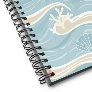 Coastal Ocean Waves Spiral Notebook Dreamy Design Dipaliz - Journals