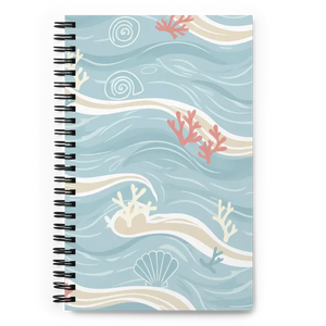 Coastal Ocean Waves Spiral Notebook Dreamy Design Dipaliz - Journals