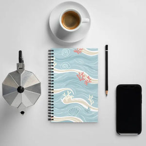 Coastal Ocean Waves Spiral Notebook Dreamy Design Dipaliz - Journals