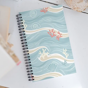 Coastal Ocean Waves Spiral Notebook Dreamy Design Dipaliz - Journals