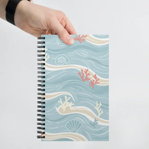 Coastal Ocean Waves Spiral Notebook Dreamy Design Dipaliz - Journals