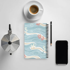 Dreamy Ocean Waves Spiral Notebook - Coastal Design - Dipaliz - Journals