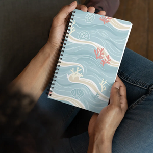 Dreamy Ocean Waves Spiral Notebook - Coastal Design - Dipaliz - Journals