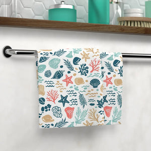 Seashell Face Towel – Absorbent Cotton Back - Dipaliz - Washcloths