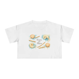 Seashell Graphic Tee - Breezy Beach Vibe Crop Top - Dipaliz - T-shirts