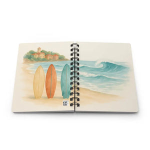 Spiral Bound Journal - Glossy Laminated Coastal Surf Fun - Dipaliz - one Size - Journals