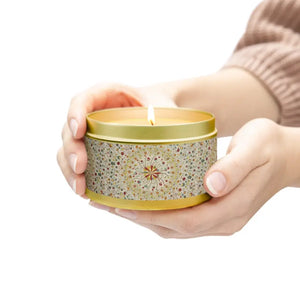 Coconut Soy Wax Tin Candles - Zinc-free Cotton Wick - Dipaliz - 8oz / Gold / Vanilla Bean