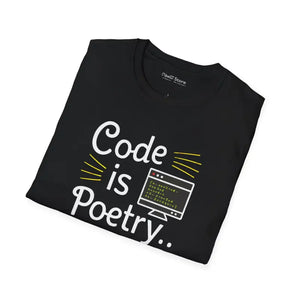 Code is Poetry Cotton t Shirt - Unisex Programmer Tee - Dipaliz - T-shirts