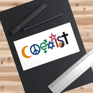 Coexist Bumper Stickers Peaceful Vibe Car Decor Dipaliz - 7.5’’ × 3.75’’ / Rectangle / White