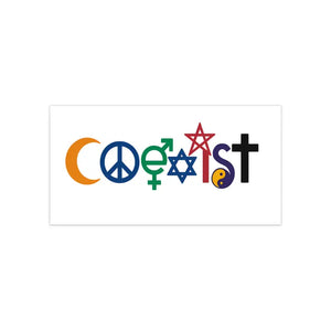 Coexist Bumper Stickers - Inspirational Peace Unity - Dipaliz - 7.5’’ × 3.75’’ / Rectangle / White