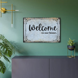 Vintage Metal Art Welcome Sign – Sleek Matte Finish - Dipaliz - Novelty Signs