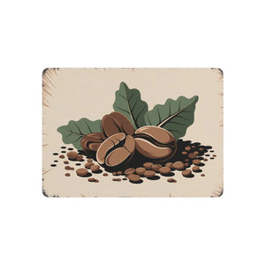 Chic Coffee Beans Metal Art Sign White Aluminum Dipaliz - Prints