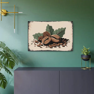 Chic Coffee Beans Metal Art Sign Modern Wall Decor - Dipaliz - 30″ x 20″ (horizontal) / 0.12’’ - Prints