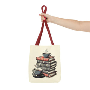 Vibrant Books Tote Bag - Coffee and Stories Canvas - Dipaliz - Shopping Totes