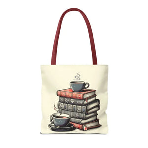 Books Tote Bag - Vibrant Reader Coffee Lover Style - Dipaliz - Shopping Totes