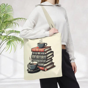 Books Tote Bag - Vibrant Reader Coffee Lover Style - Dipaliz - Shopping Totes