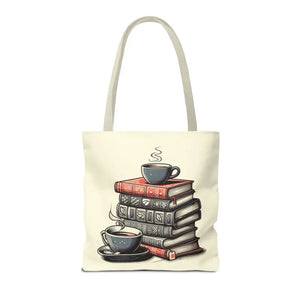 Books Tote Bag - Vibrant Reader Coffee Lover Style - Dipaliz - Shopping Totes